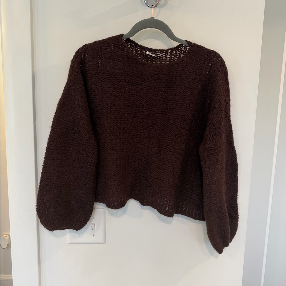 Reformation Raisin/Chocolate Brown Knit Sweater